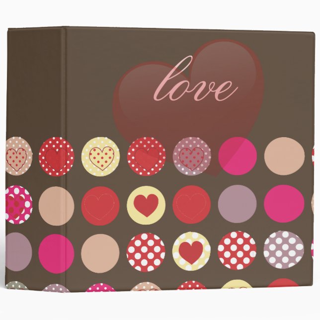 Valentine's day gift, hearts binder (Front/Spine)