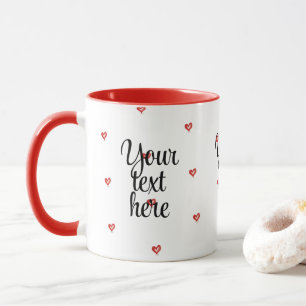 Valentine's Day Gift, Hearts Design, I Love You Mug