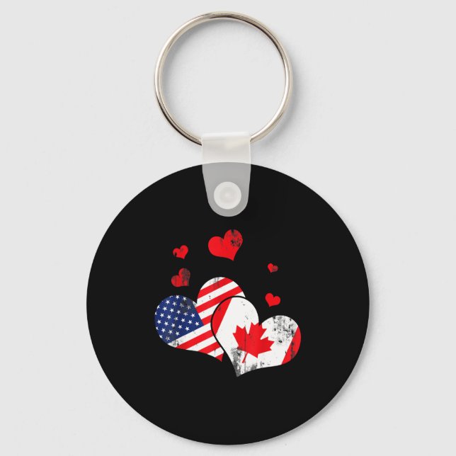 Valentine's Day Gift Maple Leaf Canada  Keychain (Front)