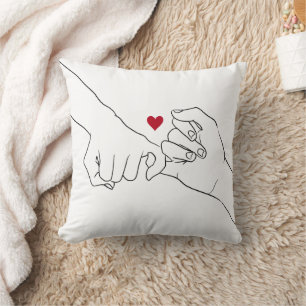 Valentine's Day Gift Pinky Promise Couple  Throw Pillow