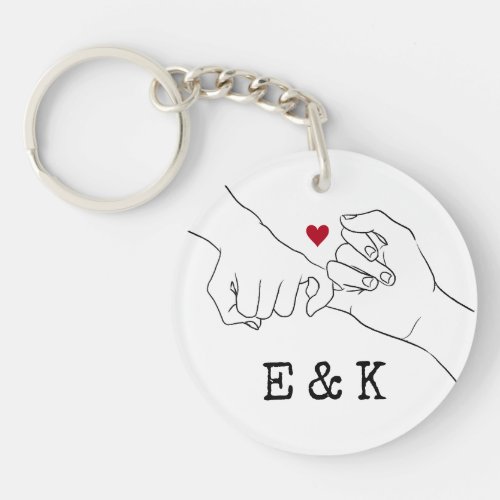 Valentines Day Gift Pinky Promise Photo Couple  Keychain