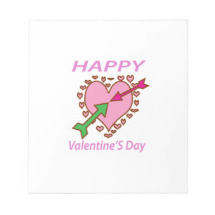 Valentine's day Gift Romantic Heart n Arrows fun Notepad