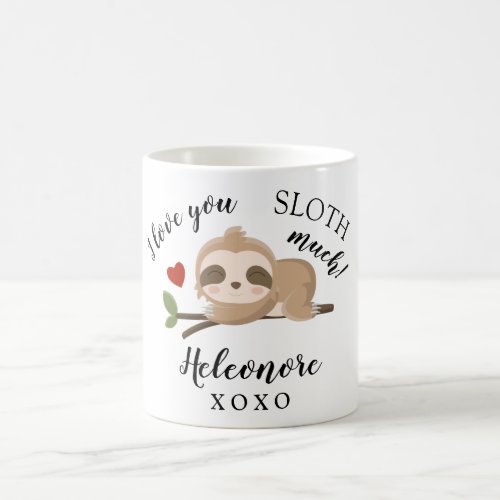 Valentines day gift Sloth Mug