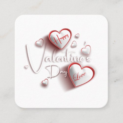 valentines day gift square business card