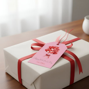 Valentine's Day Gift Tag with Heart-Shaped Balloon