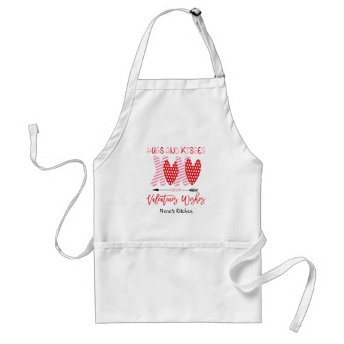 Valentines Day Gift  Trendy XOXO Hugs and Kisses  Adult Apron