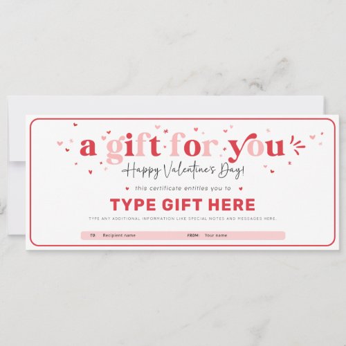 Valentines Day Gift Voucher Certificate Template