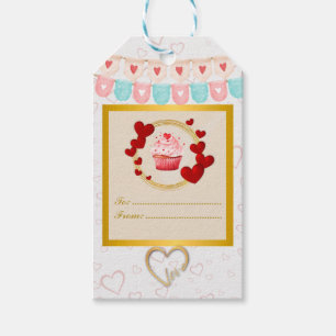 Valentine's Day Gift with Personalized Red Hearts Gift Tags