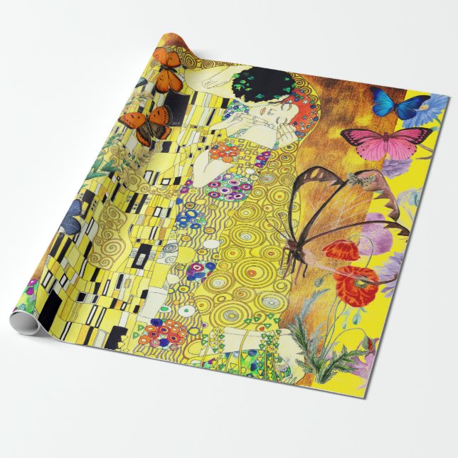 Valentine's Day gift wrapping paper (Unrolled)