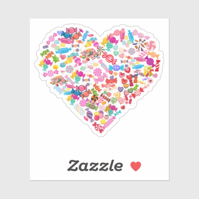 Valentines Day Gifts Candy Heart Shape Design Sticker (Sheet)