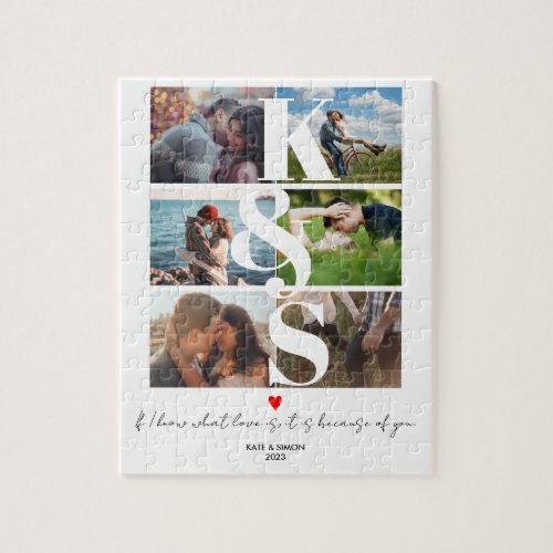 Valentines Day Gifts Couple Personalized Photo  Jigsaw Puzzle