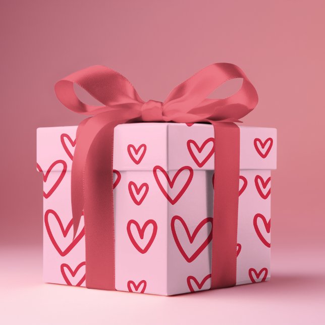 Valentine's Day Gifts Love Red Hearts  Wrapping Paper (Creator Uploaded)