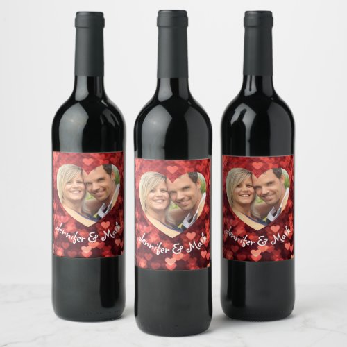 valentines day gifts Photo heart red  Wine Label
