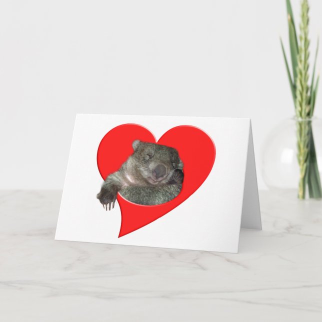 Valentine's Day Gifts, Wombat Love! Holiday Card (Front)