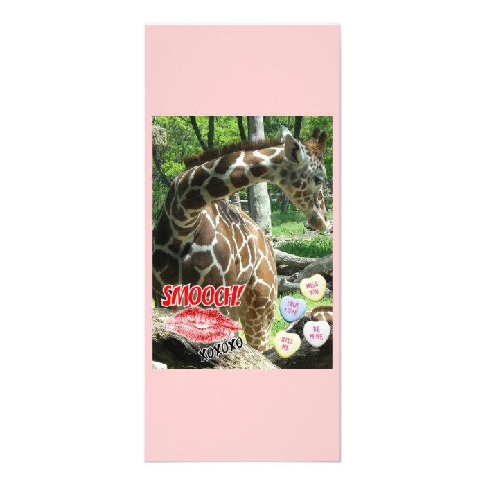 Valentines Day Giraffe Rack Card Template