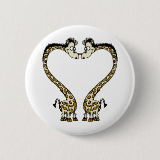 Valentine's Day Giraffee Heart Pinback Button