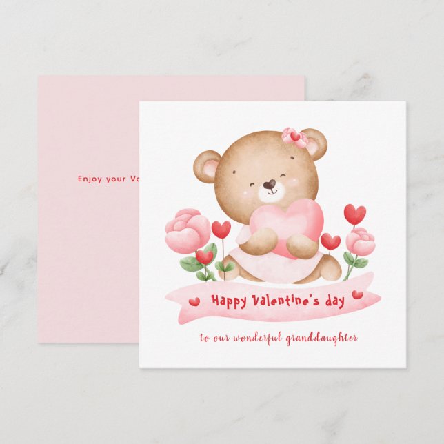 Valentine's day girl pink Valentine's day Card (Front/Back)