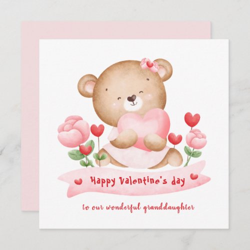 Valentines day girl pink Valentines day Card