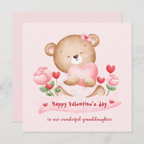 Valentines day girl pink Valentines day Card