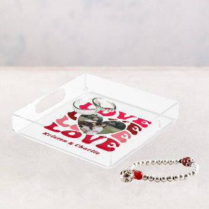 Valentine's Day Girlfriend Jewelry Dresser Display Acrylic Tray