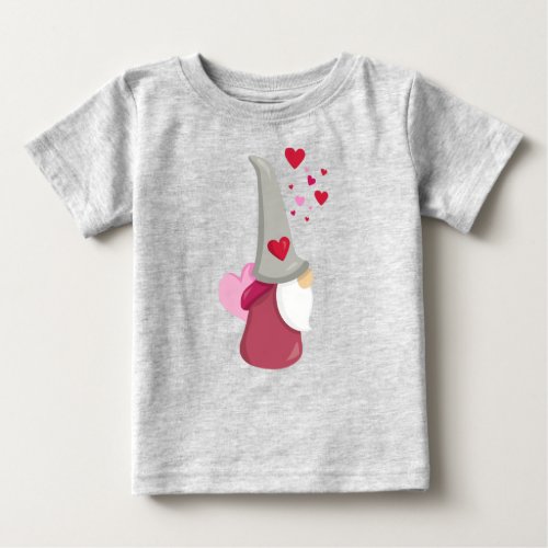 Valentines Day Gnome Cute Gnome Beard Hearts  Baby T_Shirt