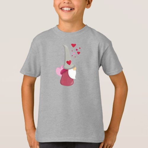 Valentines Day Gnome Cute Gnome Beard Hearts  T_Shirt