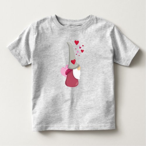 Valentines Day Gnome Cute Gnome Beard Hearts  Toddler T_shirt