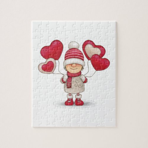 Valentines day gnome jigsaw puzzle