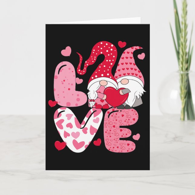 Valentine's Day Gnome Love  Card (Front)