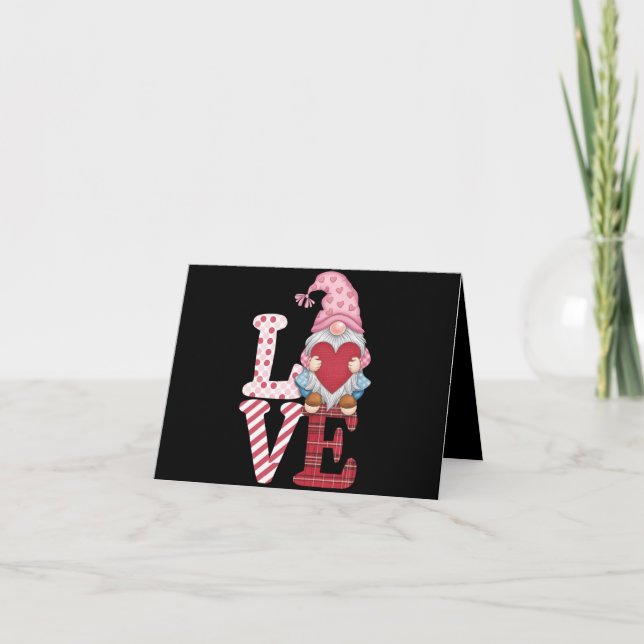 Valentines Day Gnome Love Couple Gifts for Her  Card (Front)