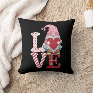 Valentines Day Gnome Love Couple Gifts for Her Throw Pillow
