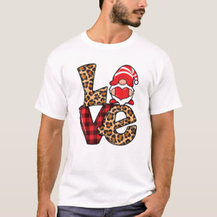Valentines Day Gnome Love Red Heart Women Kids Men T-Shirt