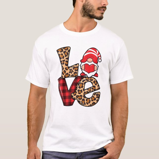 Valentines Day Gnome Love Red Heart Women Kids Men T-Shirt (Front)