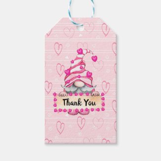 Valentines Day Gnome Thank You Gift Tag