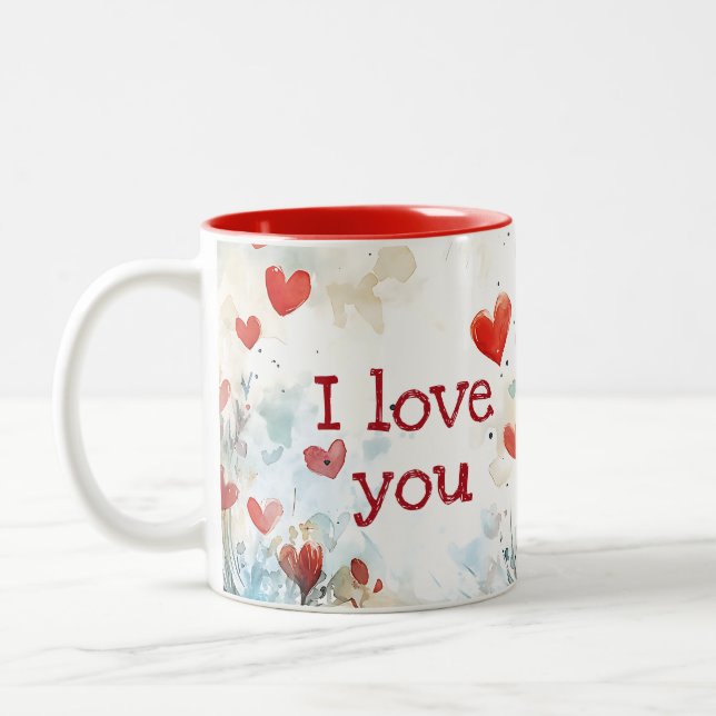 Valentine's Day Gnome Two-Tone Coffee Mug (Left)