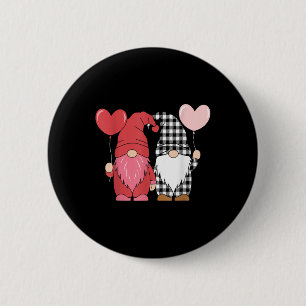 Valentines Day Gnomes Cute Red Hearts Love Gnome L Button