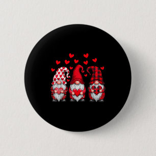 Valentines Day Gnomes Cute Red Hearts Love Gnome W Button