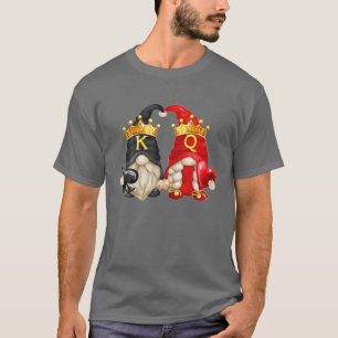 Valentines Day Gnomes King Of Spades And Queen Of T-Shirt