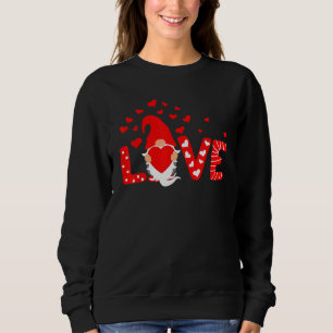 Valentines Day Gnomes Love Red Heart Women Kids Me Sweatshirt