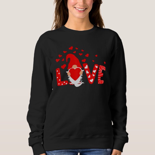 Valentines Day Gnomes Love Red Heart Women Kids Me Sweatshirt (Front)