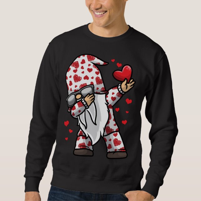 Valentines Day Gnomes Plaid And Hearts Love Gift Sweatshirt (Front)