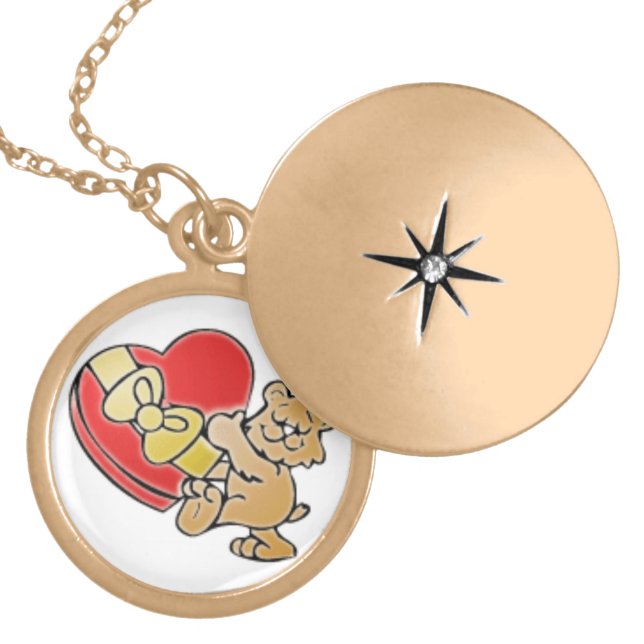Valentine's day gold finish necklace, for sale ! locket necklace (Front)