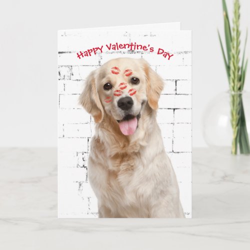 Valentines Day Golden Retriever Card