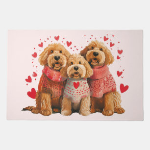 Valentines Day Goldendoodle Dogs Doormat