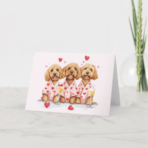 Valentines Day Goldendoodle Dogs Holiday Card