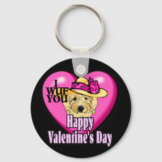 Valentine's Day Goldendoodle Keychain