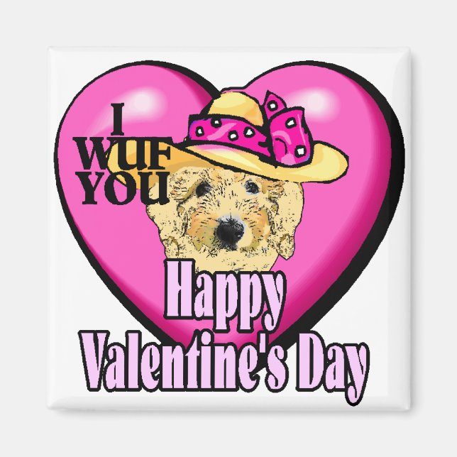Valentine's Day Goldendoodle Magnet (Front)