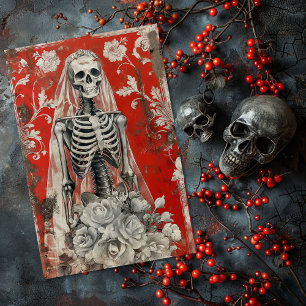 Valentines Day Gothic Bride Skeleton Decoupage Tissue Paper