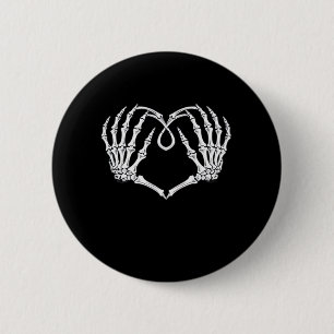 Valentines Day Gothic Heart With Skeleton Hands Va Button