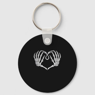 Valentines Day Gothic Heart With Skeleton Hands Va Keychain